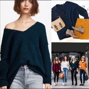 Free People V-Neck Lofty Sweater